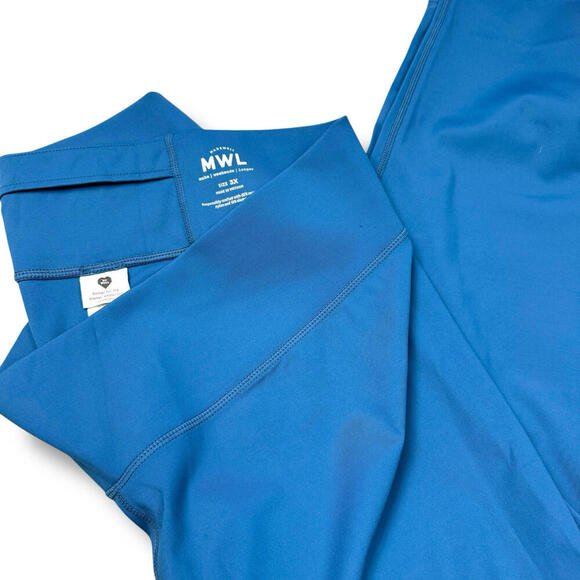 Madewell MWL Women 3X Plus Form Active Leggings Hematite Blue High Rise Cropped - Picture 2 of 9